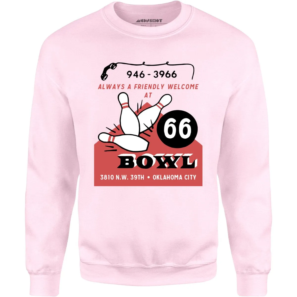 66 Bowl - Oklahoma City, OK - Vintage Bowling Alley - Unisex Sweatshirt