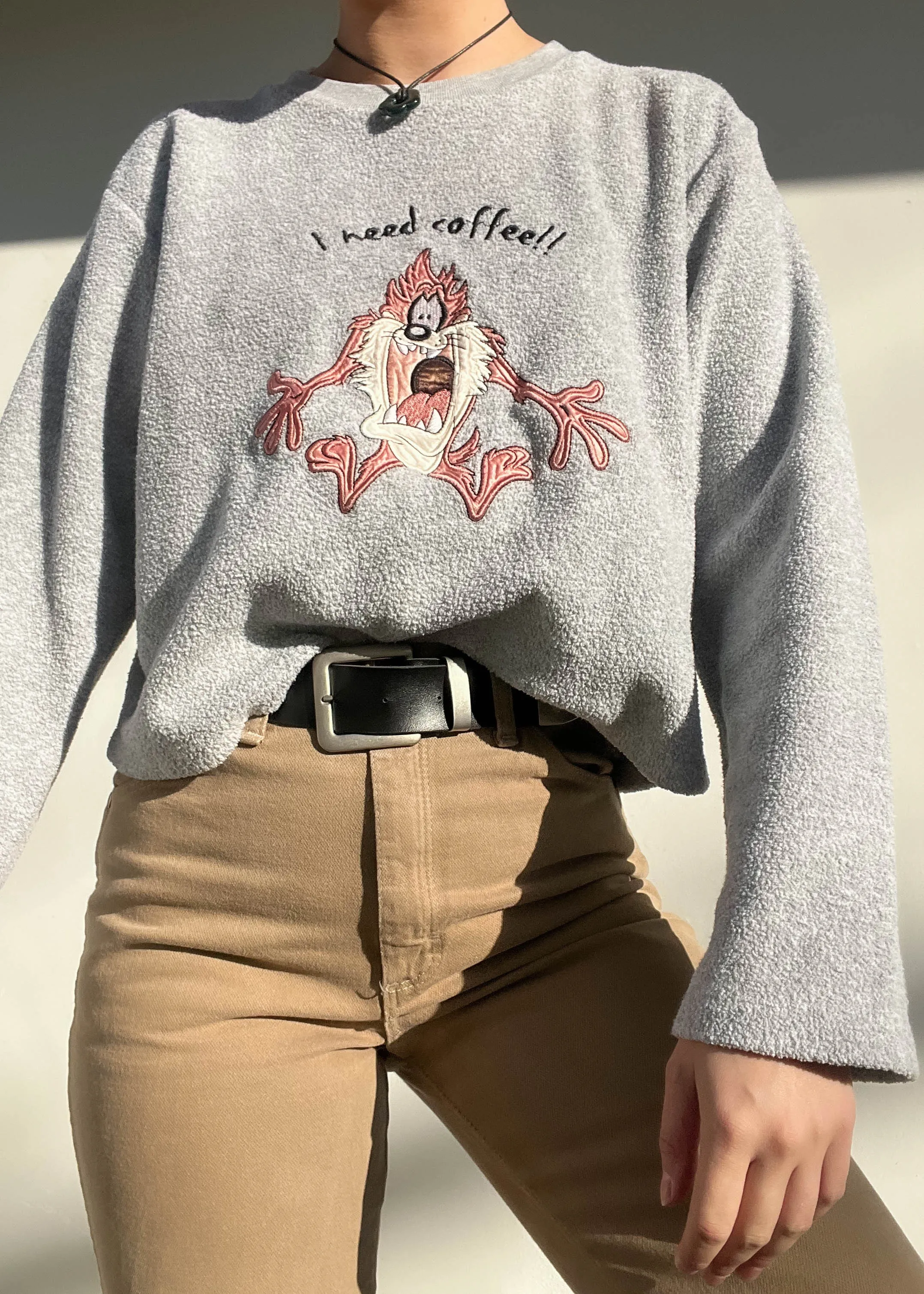 90's Taz Coffee Pullover (M)