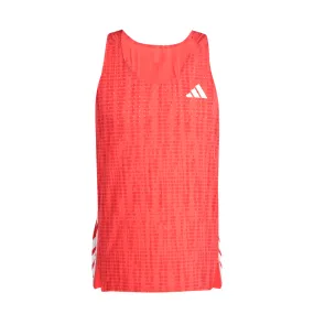 Adidas Men's Adizero Singlet in Semi Lucid Red/Pure Ruby SS25