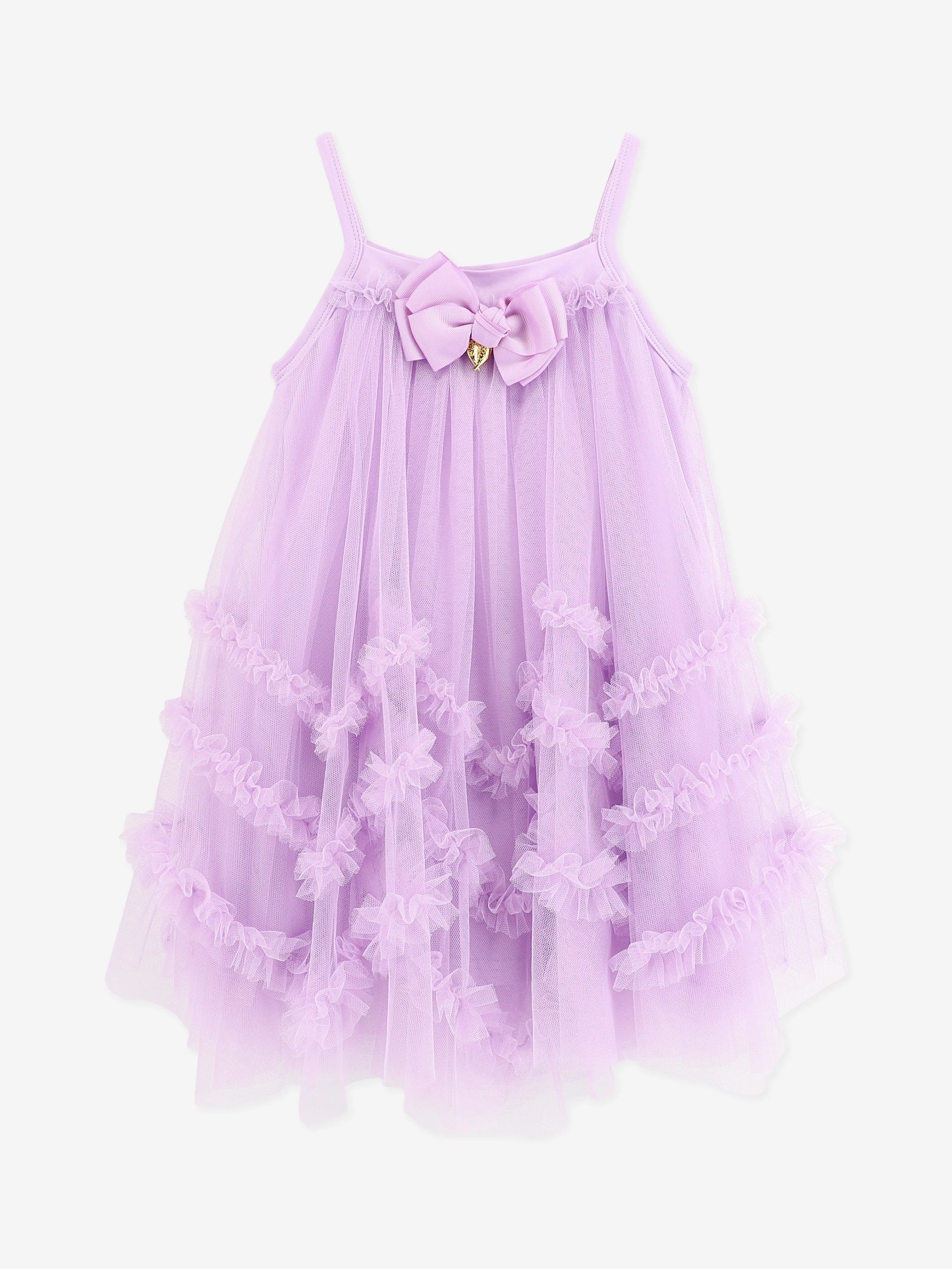 Angels Face Girls Zigzag Tulle Dress in Purple