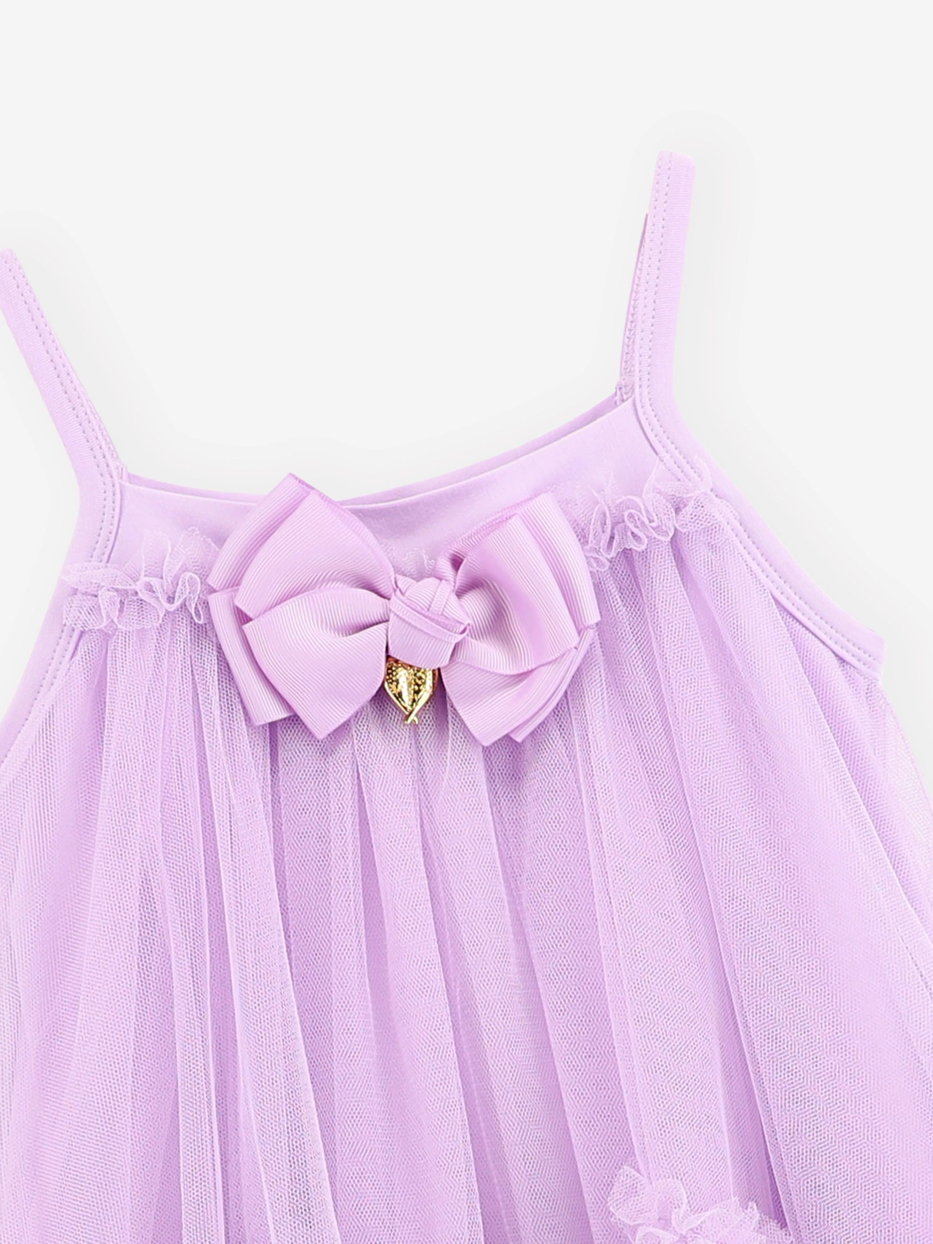 Angels Face Girls Zigzag Tulle Dress in Purple