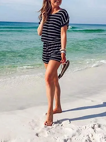 ANRABESS Rompers for Women Summer 2024 Casual Dressy One Piece Tshirt Short Pants Jumpsuit Beach Vacation Outfit Clothes A233-taikonghui-L