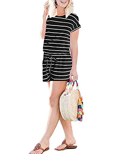 ANRABESS Rompers for Women Summer 2024 Casual Dressy One Piece Tshirt Short Pants Jumpsuit Beach Vacation Outfit Clothes A233-taikonghui-L