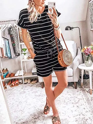 ANRABESS Rompers for Women Summer 2024 Casual Dressy One Piece Tshirt Short Pants Jumpsuit Beach Vacation Outfit Clothes A233-taikonghui-L