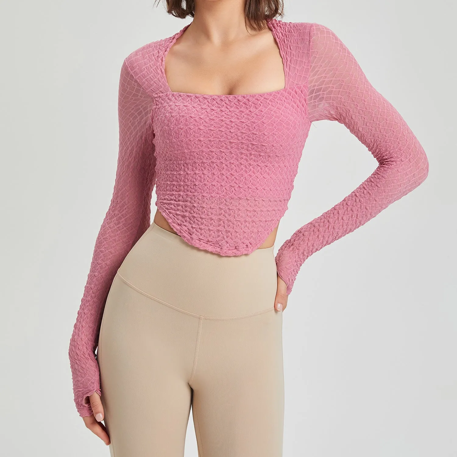 Autumn Winter Wild Sexy Fixed Chest Pad Short Sleeve Stretch Top Women Yoga Clothes Breathable Workout Clothes T shirt