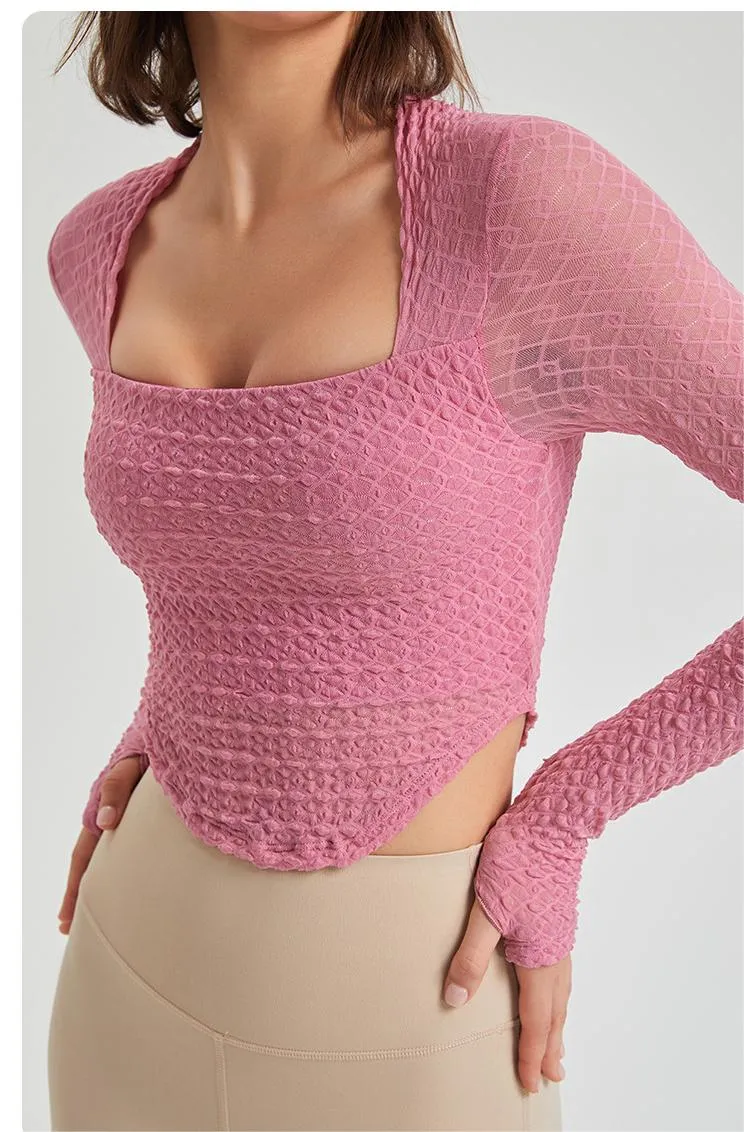 Autumn Winter Wild Sexy Fixed Chest Pad Short Sleeve Stretch Top Women Yoga Clothes Breathable Workout Clothes T shirt