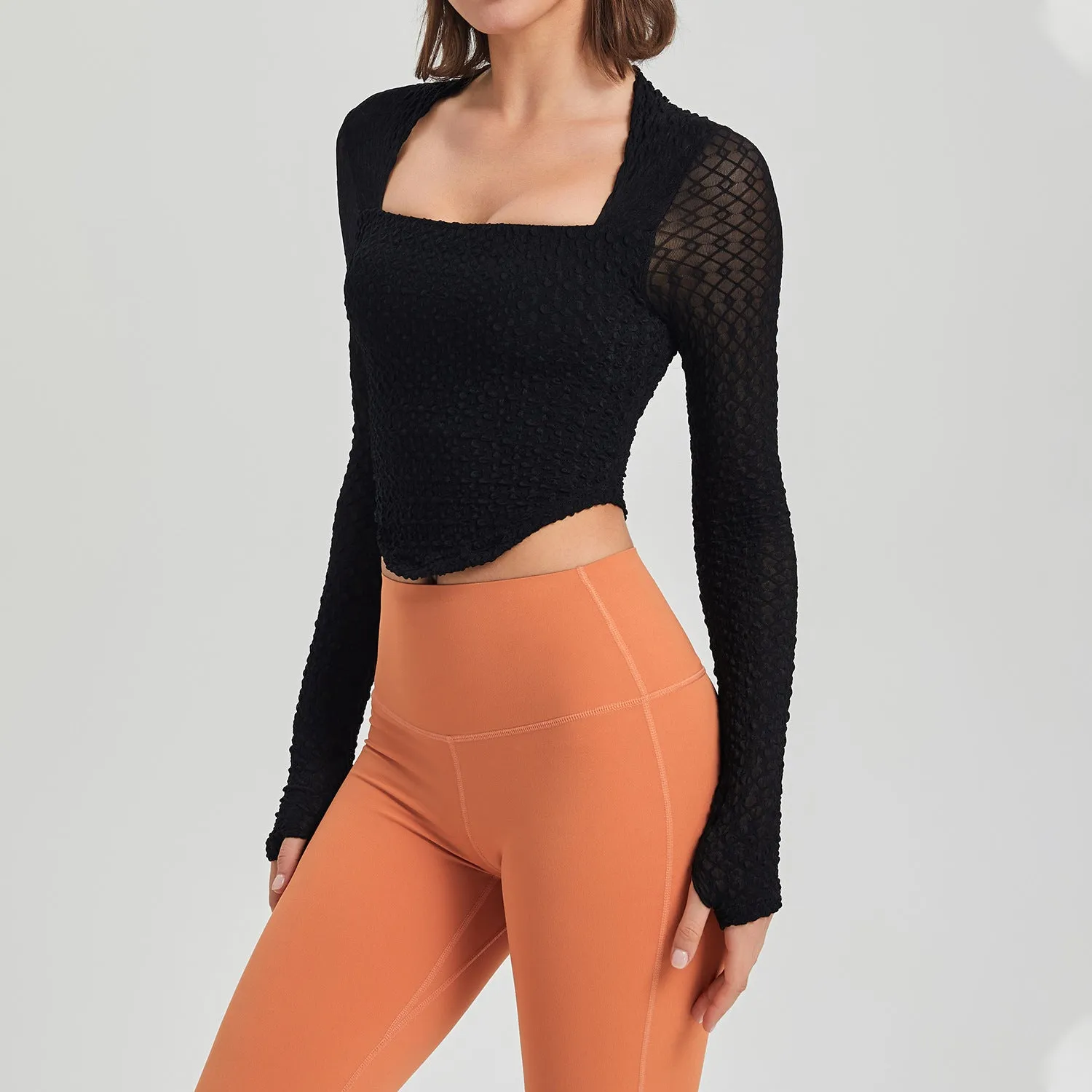 Autumn Winter Wild Sexy Fixed Chest Pad Short Sleeve Stretch Top Women Yoga Clothes Breathable Workout Clothes T shirt