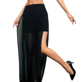 BCBG Sheer Paneled Maxi Skort (XS)