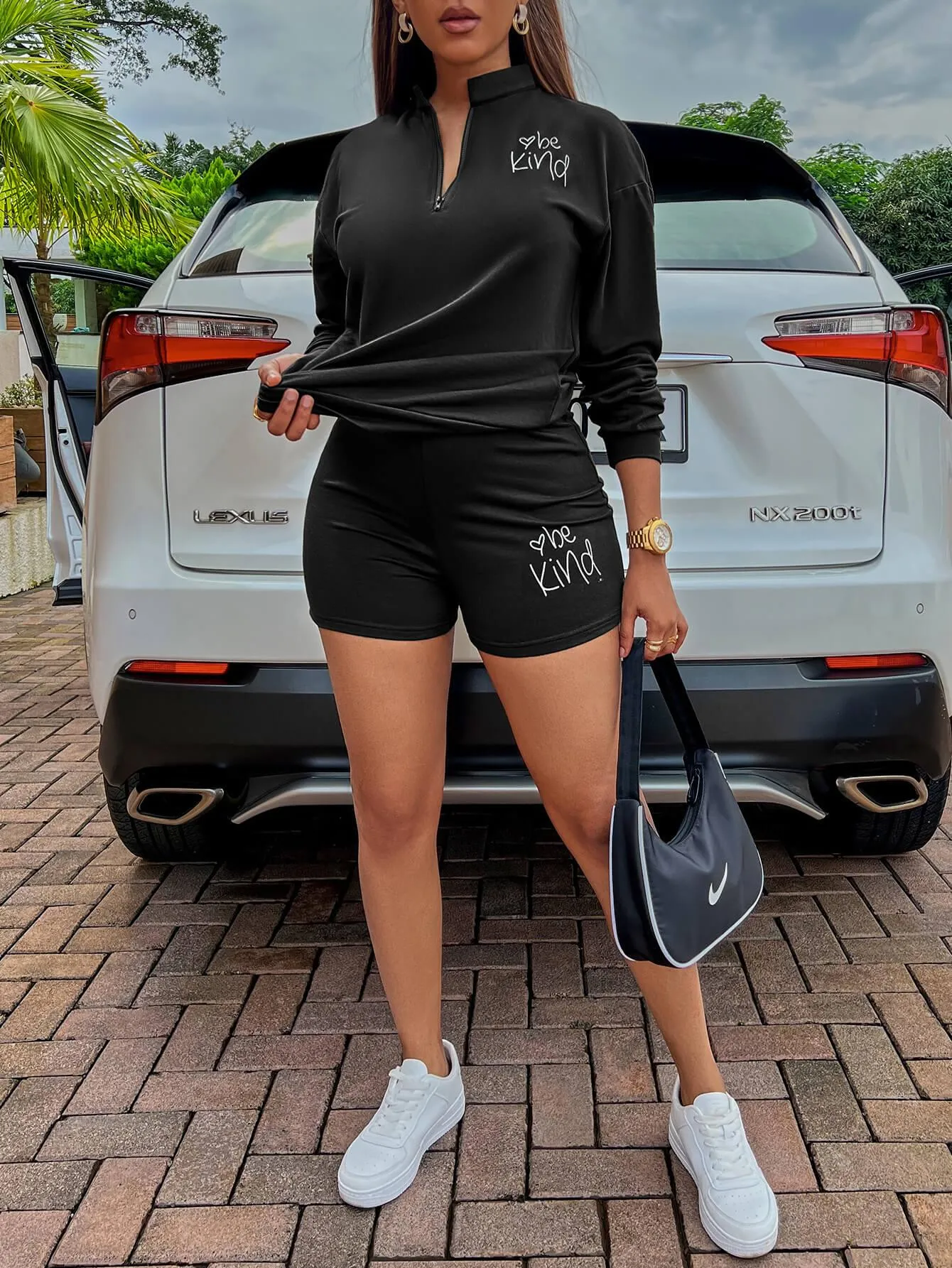 Be Kind Comfort Duo: Graphic Sweatshirt & Shorts Set