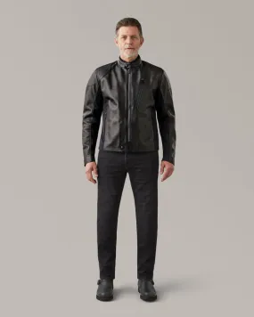 BELSTAFF MISTRAL LEATHER MOTORCYCLE JACKET - BLACK