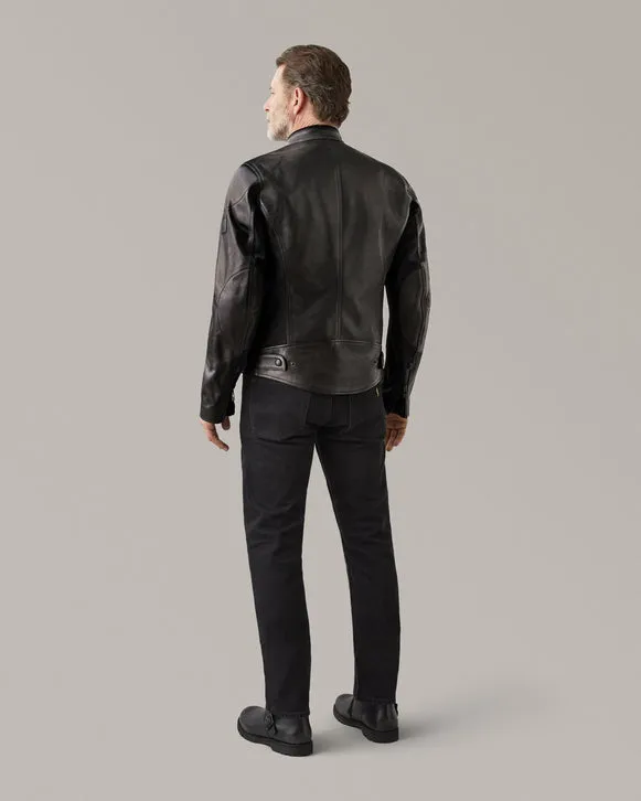 BELSTAFF MISTRAL LEATHER MOTORCYCLE JACKET - BLACK