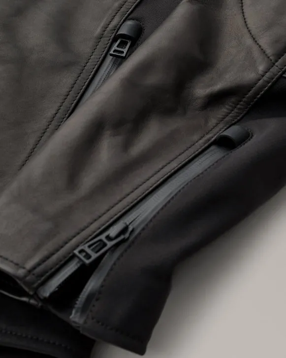 BELSTAFF MISTRAL LEATHER MOTORCYCLE JACKET - BLACK