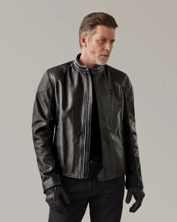 BELSTAFF MISTRAL LEATHER MOTORCYCLE JACKET - BLACK