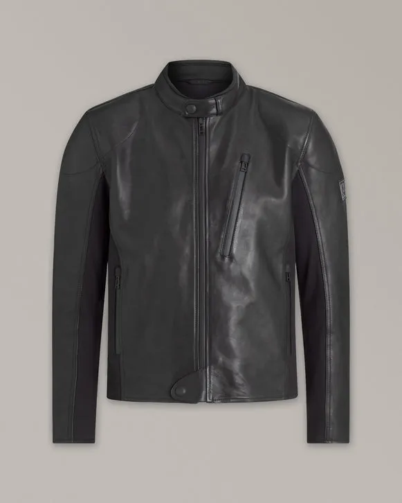 BELSTAFF MISTRAL LEATHER MOTORCYCLE JACKET - BLACK