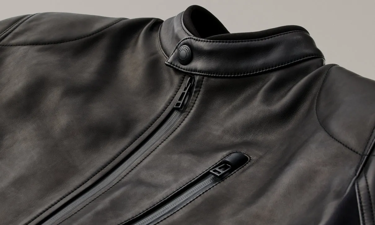 BELSTAFF MISTRAL LEATHER MOTORCYCLE JACKET - BLACK