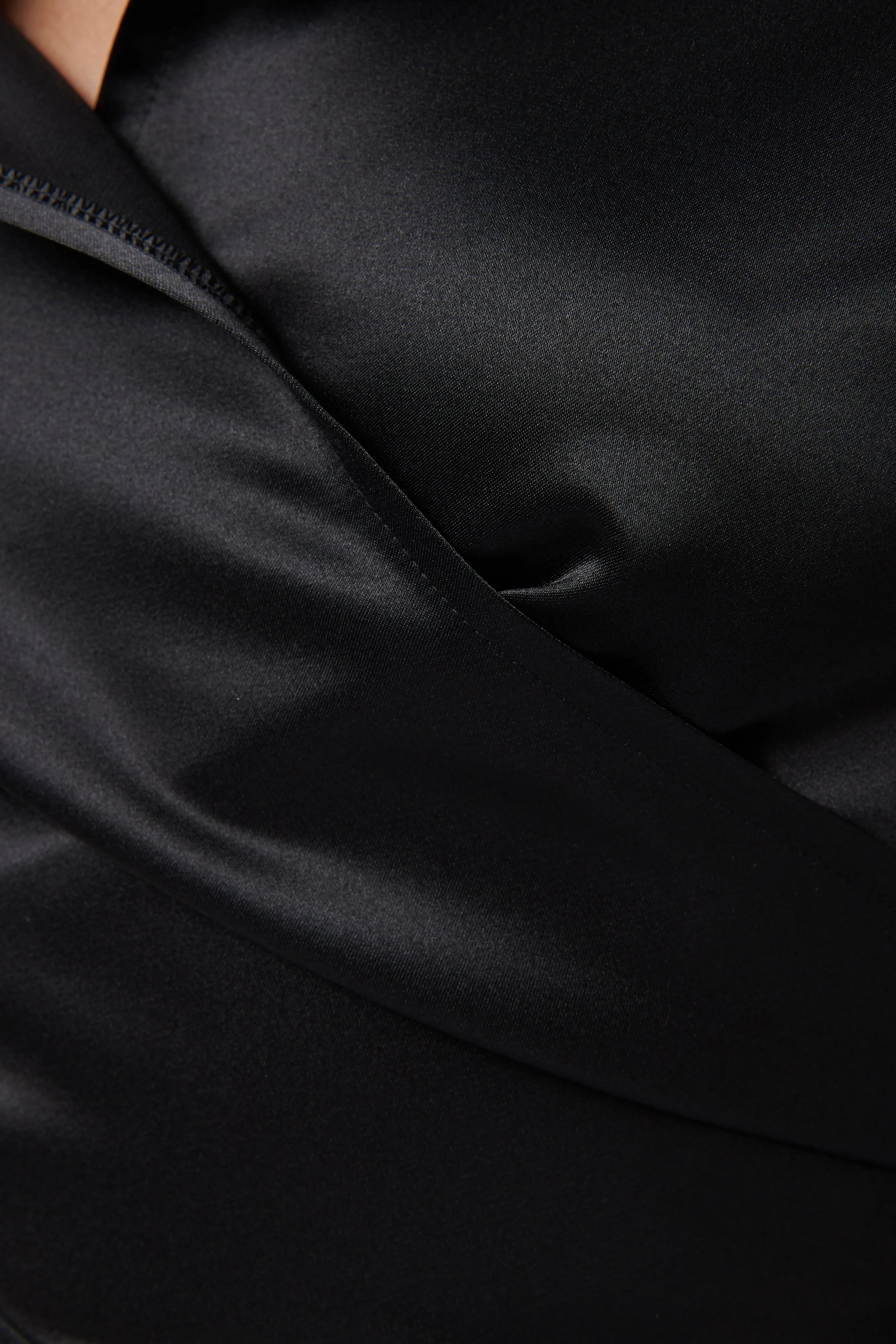 Black Flared Sleeve Wrapped Shirt