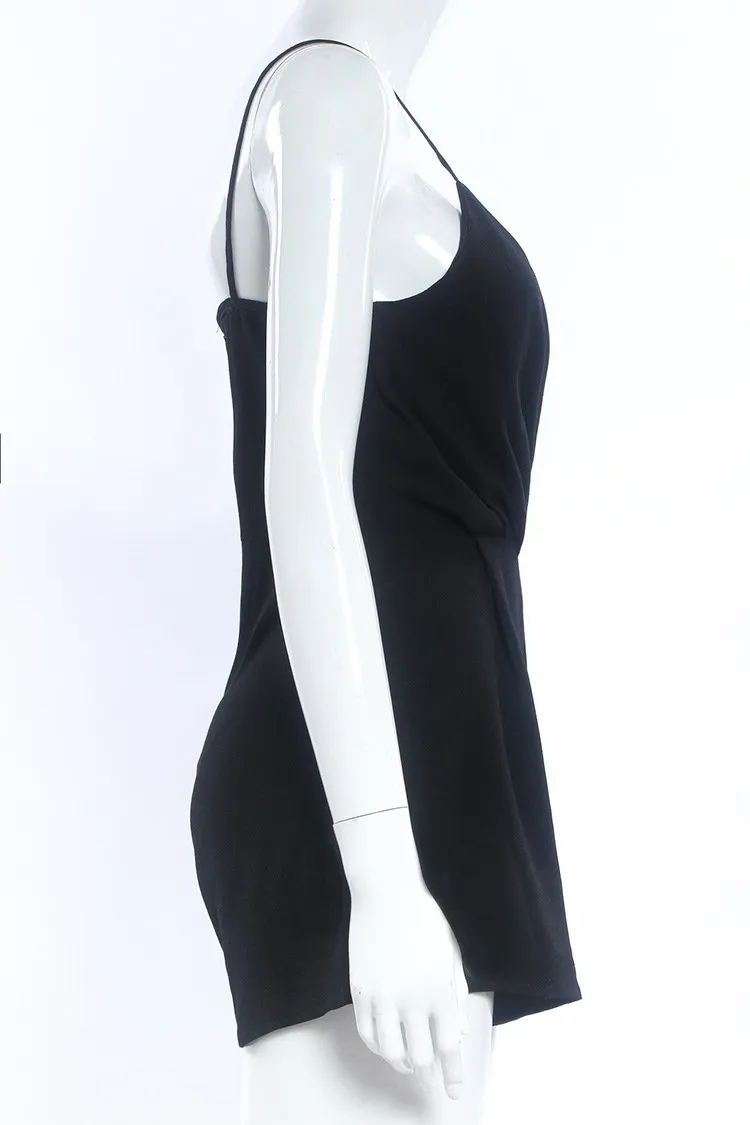 Black Sleeveless Short Jumpsuit