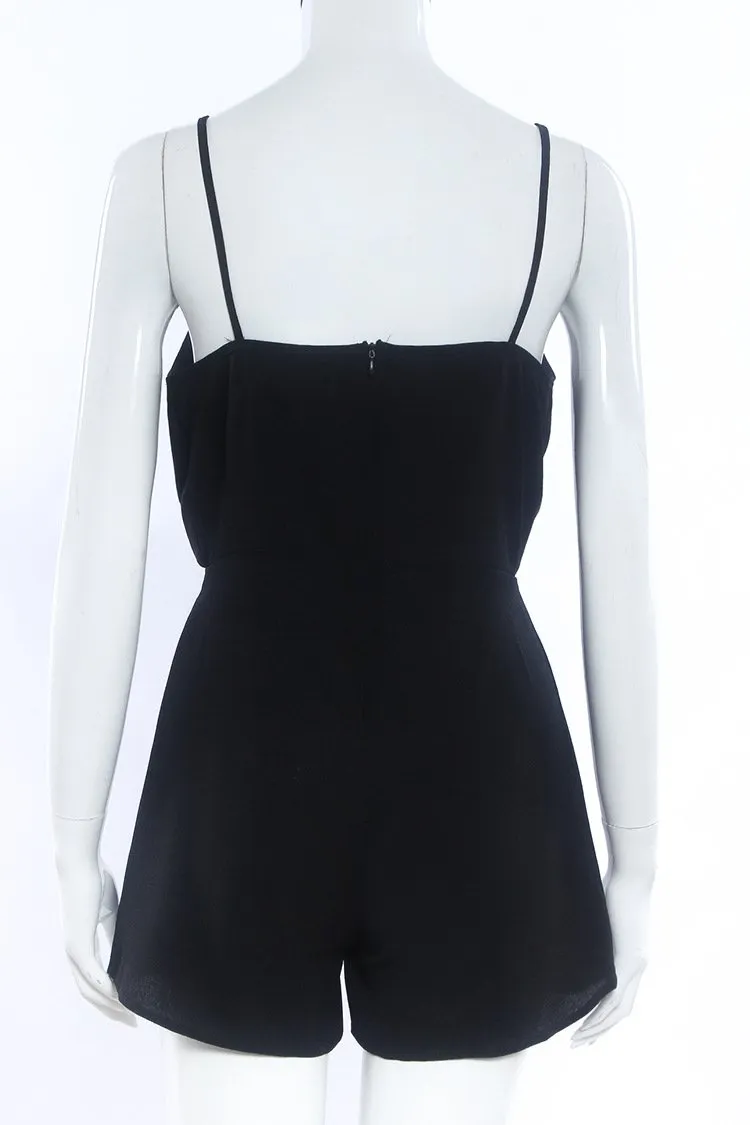 Black Sleeveless Short Jumpsuit