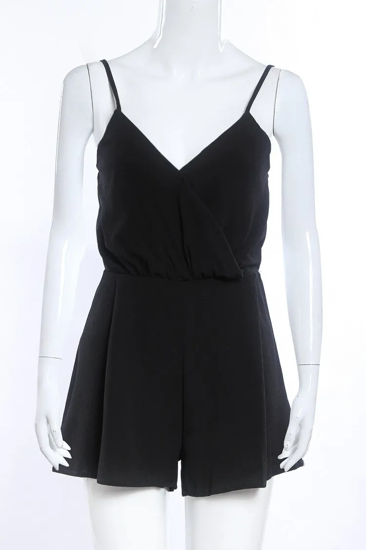 Black Sleeveless Short Jumpsuit