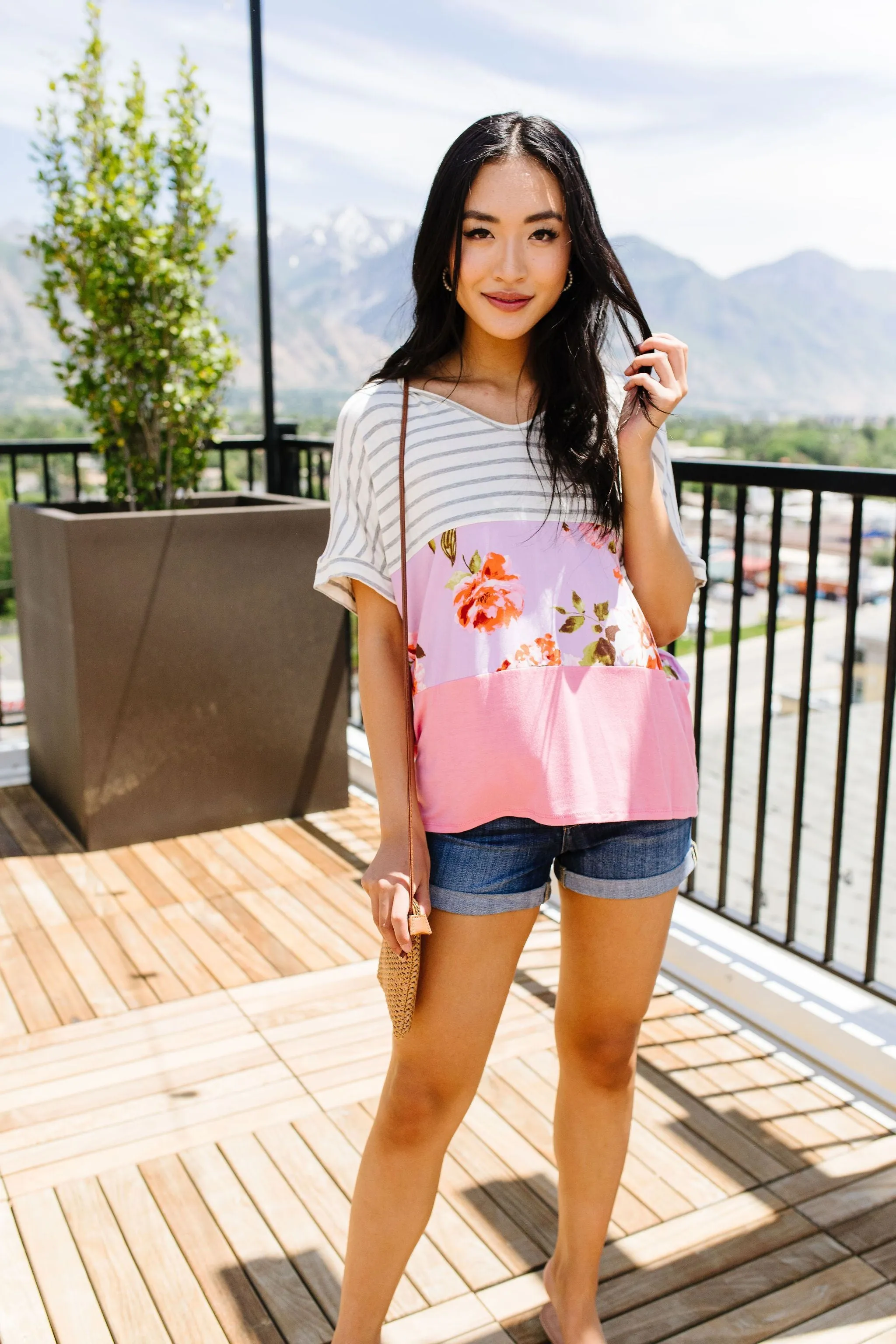 Block Of Lilac & Blossoms Top
