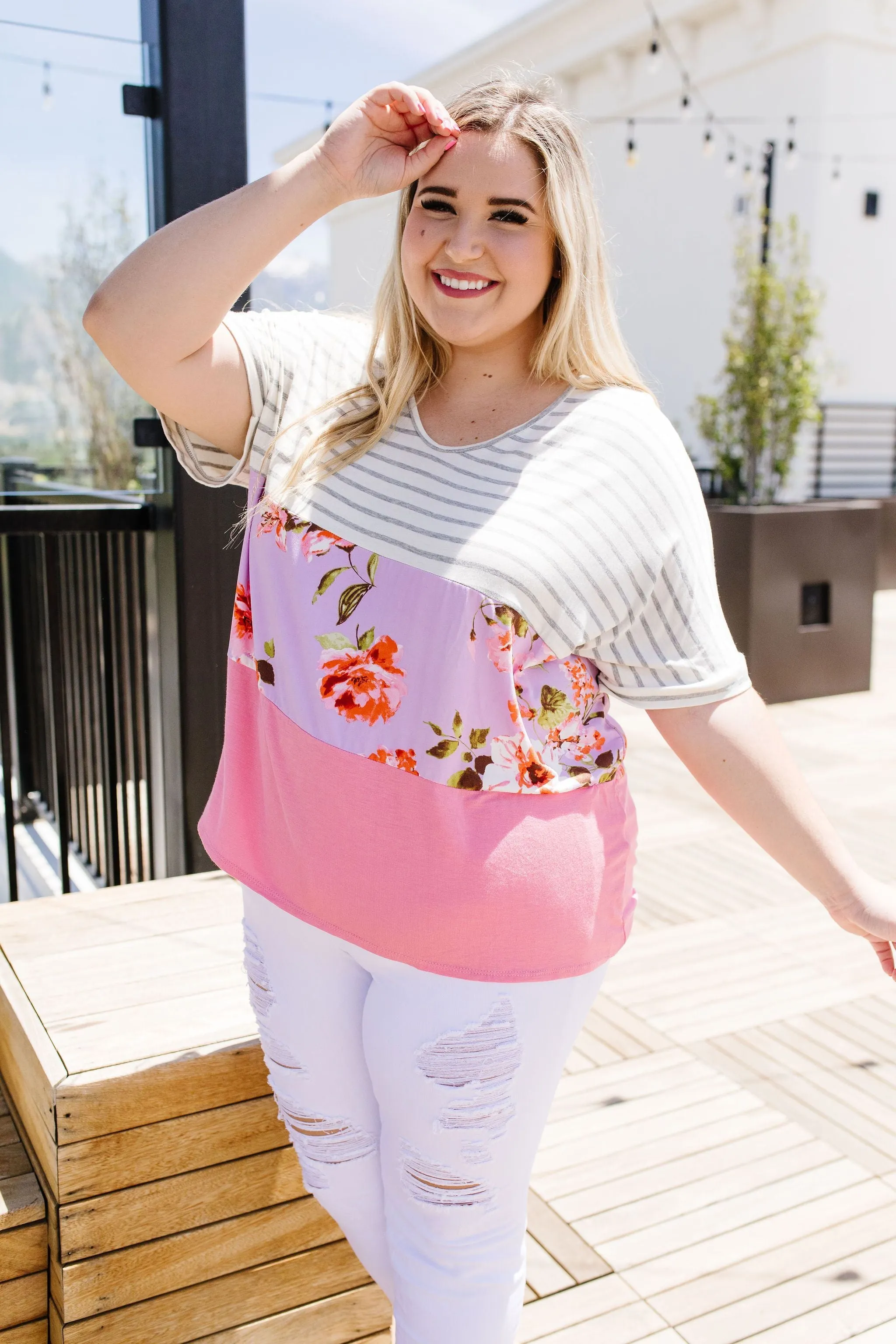 Block Of Lilac & Blossoms Top