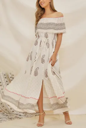 Bohemian One-shoulder Chiffon Maxi Dress