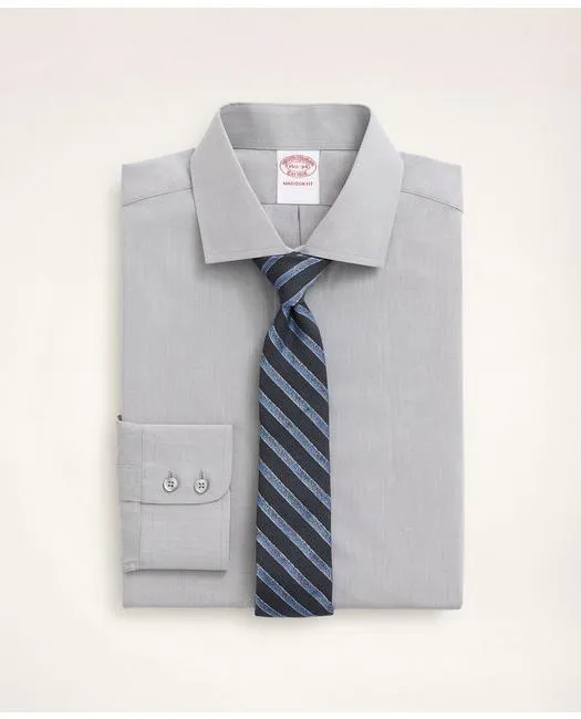 Brooks Brothers Men's Madison Relaxed-Fit Dress Shirt Grey