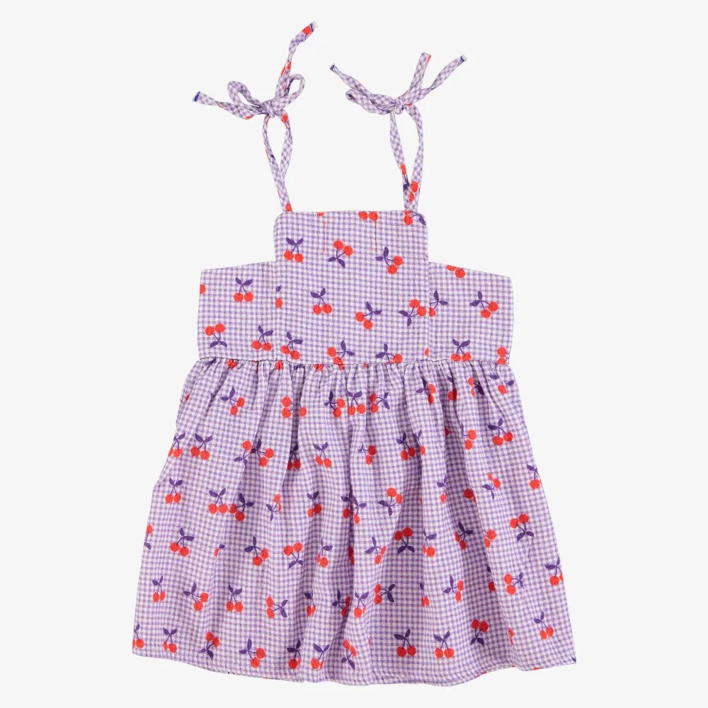 Checked Dress - Purple&white