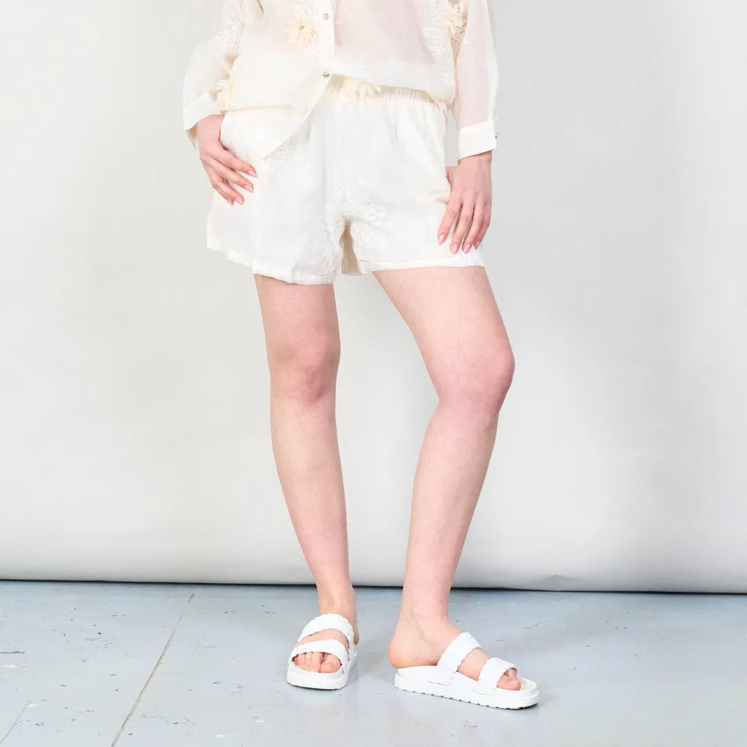Delicate embroidered shirt and shorts set wholesale