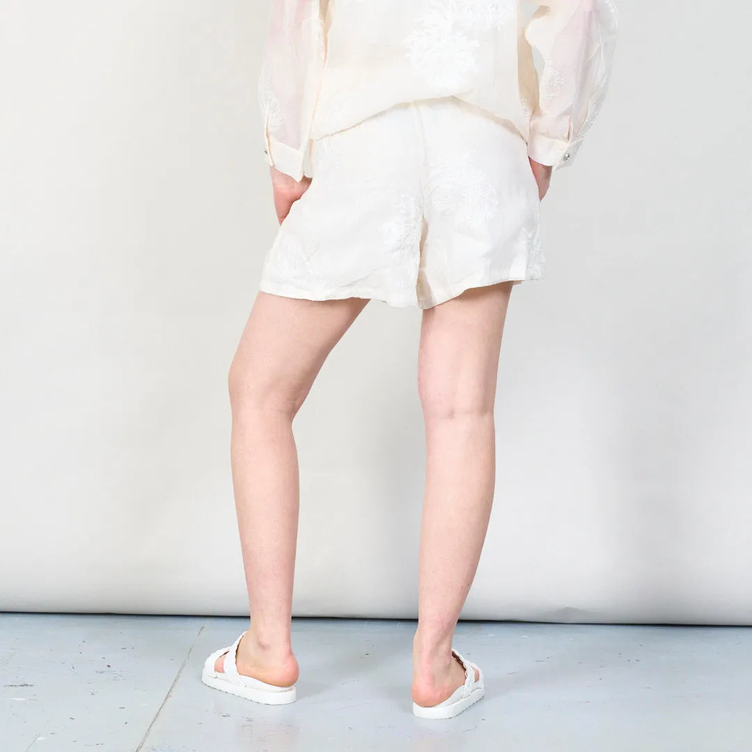 Delicate embroidered shirt and shorts set wholesale