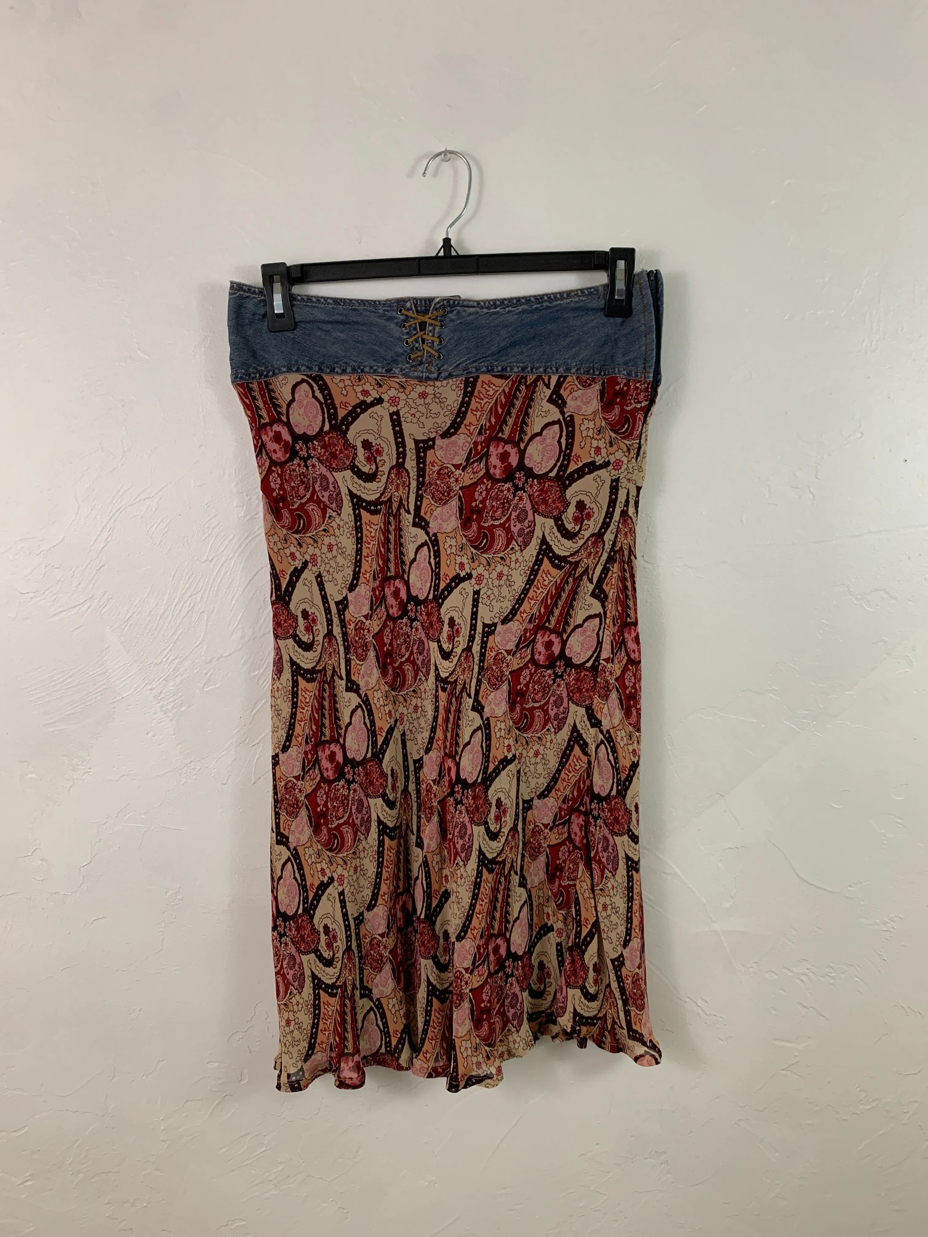 Denim midi skirt