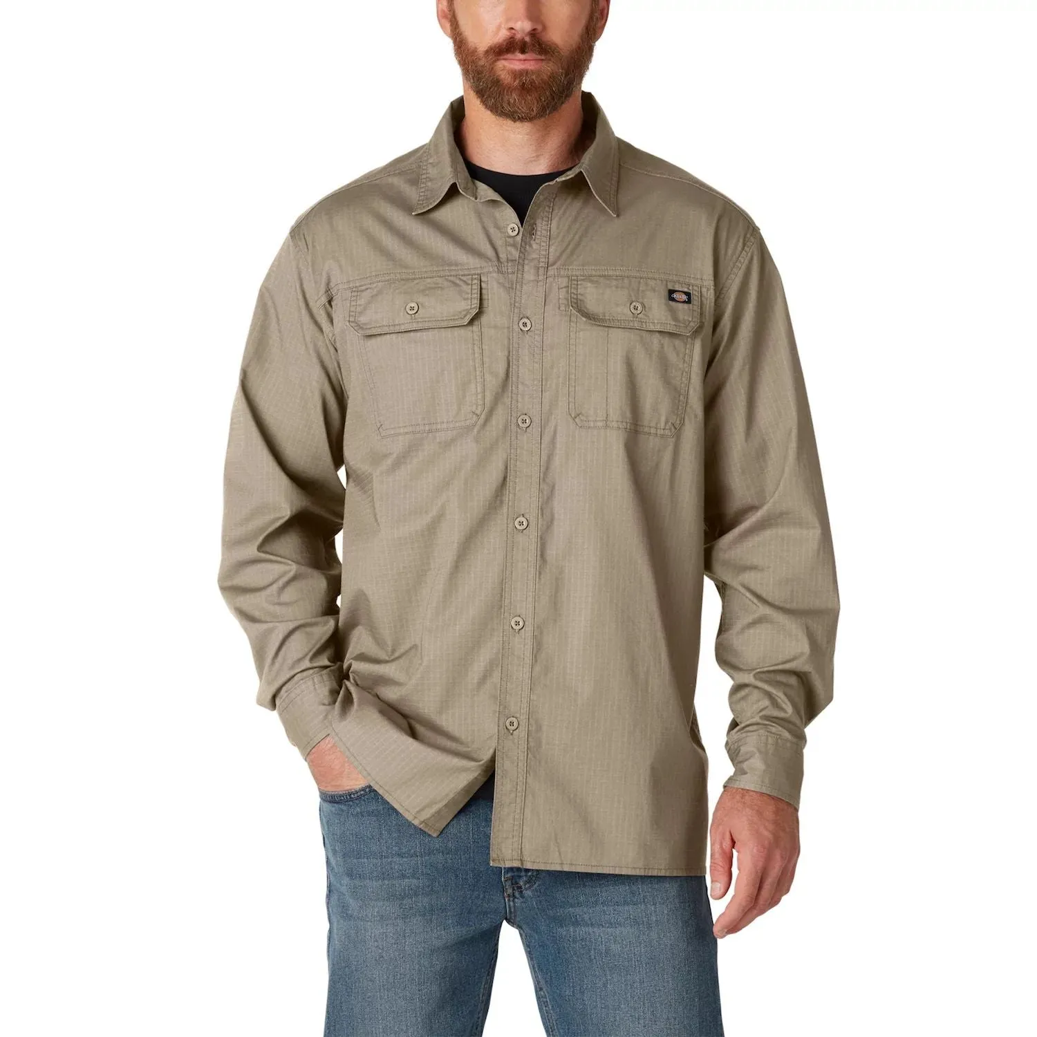 Dickies FLEX Men's Ripstop Button Down Relaxed Flannel Shirt