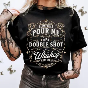 DOUBLE SHOT OF WHISKEY GRAPHIC TEE *