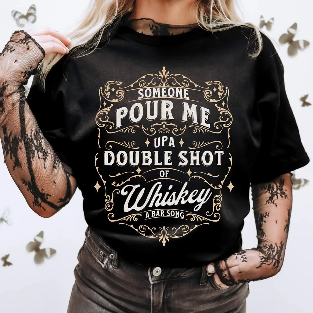DOUBLE SHOT OF WHISKEY GRAPHIC TEE *