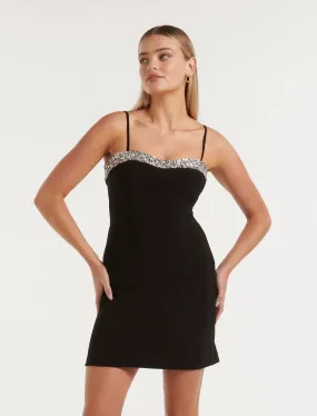 Ella Diamante Panel Corset Mini Dress