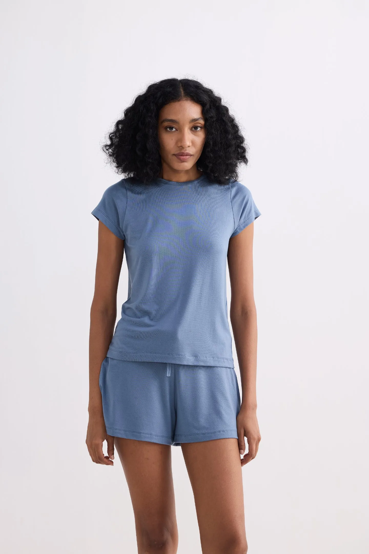 Essential Short Sleeve Tee in Blue