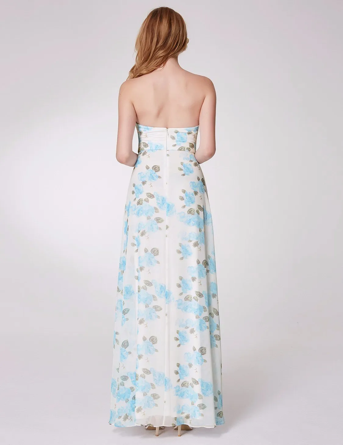 Ever-Pretty Women Feminine Strapless Flower Printed Bridesmaid Dresses EP07237