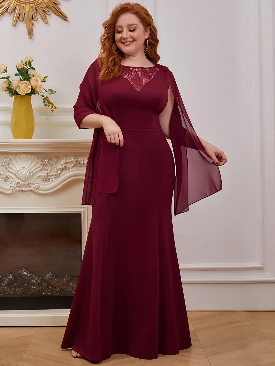 Feminine Wholesale Mermaid Evening Dress with Chiffon Wrap EE00291