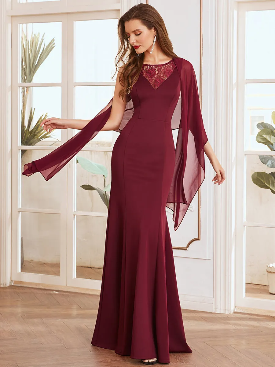 Feminine Wholesale Mermaid Evening Dress with Chiffon Wrap EE00291