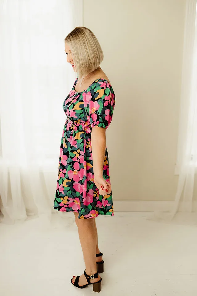 Floral Button Dress