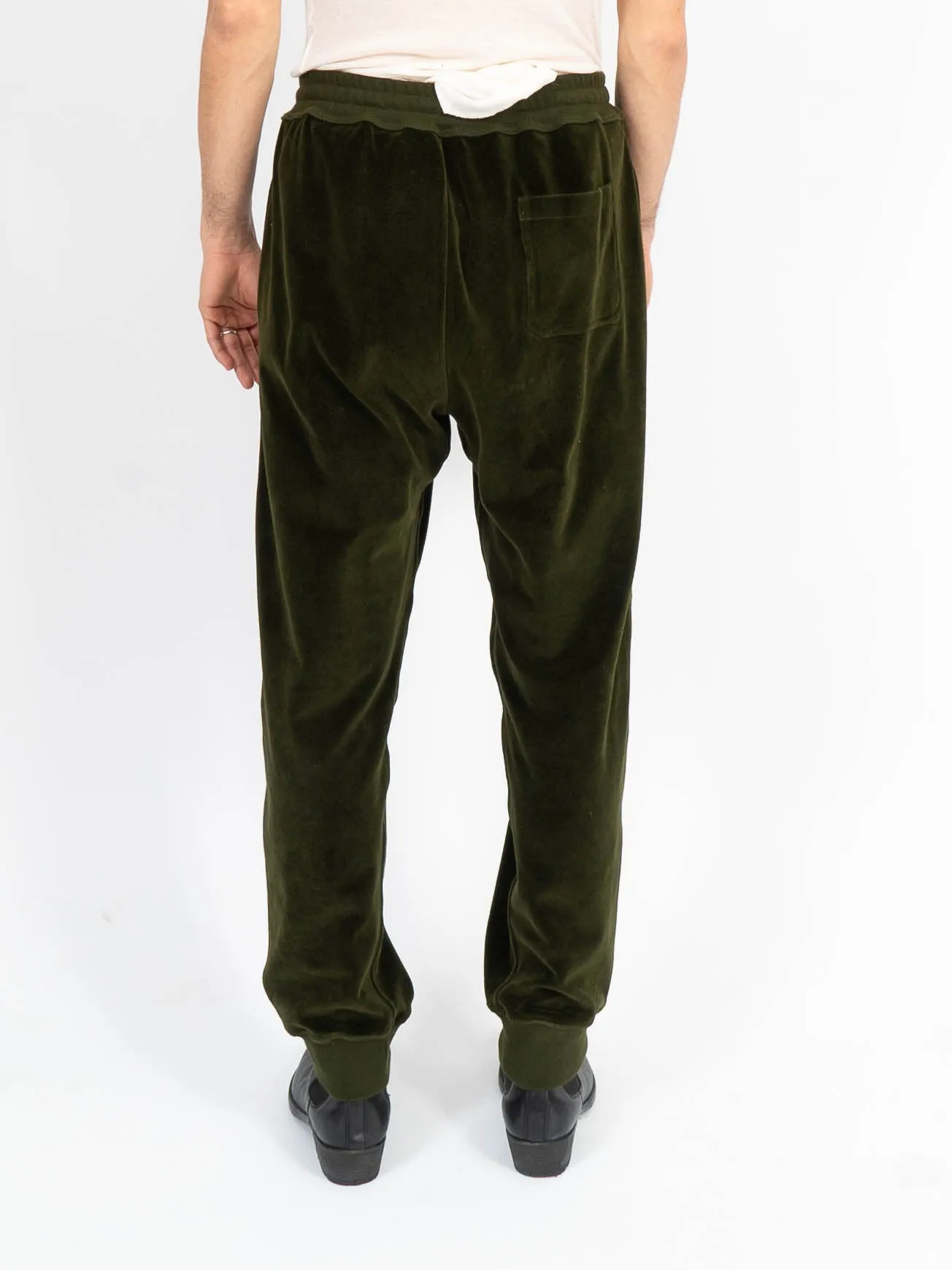 FW18  Relaxed Velvet Joggers Green