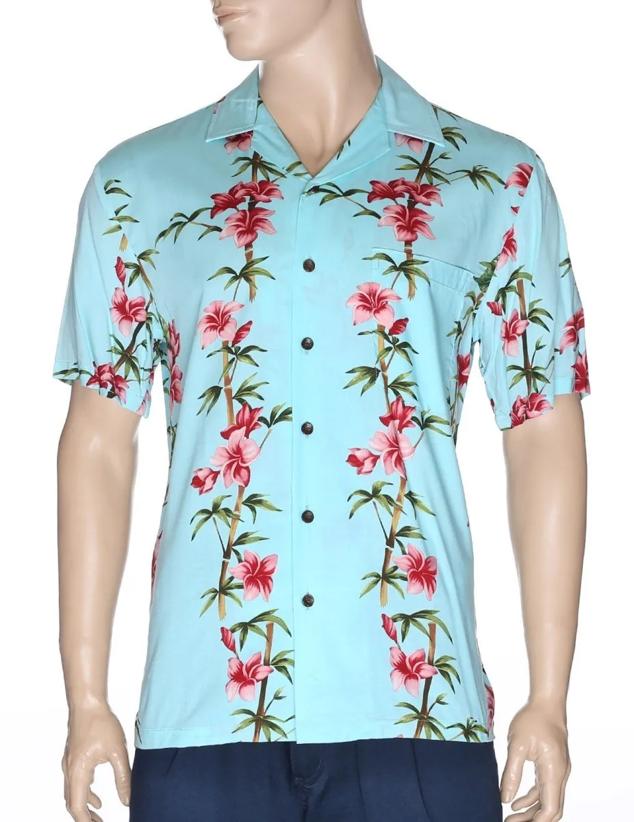 Hawaiian Shirt Bamboo Hibiscus Island