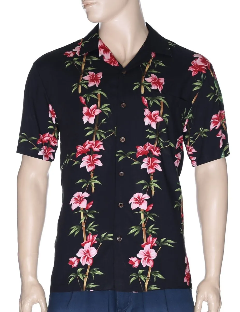 Hawaiian Shirt Bamboo Hibiscus Island