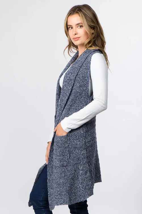 Heather Knit Vest with Pockets