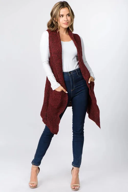 Heather Knit Vest with Pockets