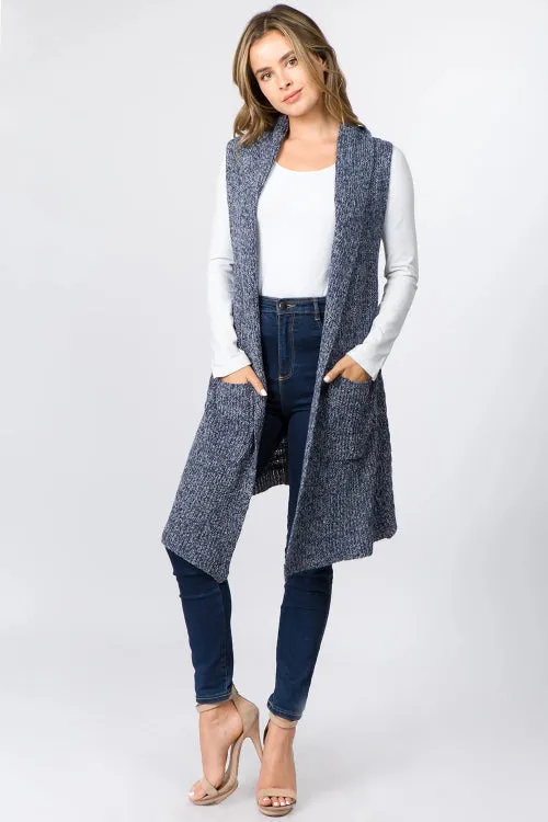 Heather Knit Vest with Pockets