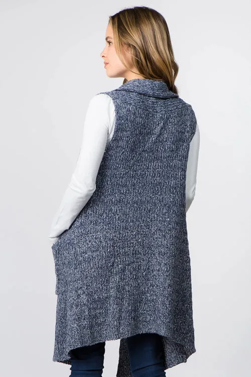 Heather Knit Vest with Pockets