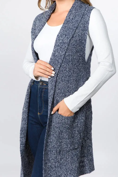 Heather Knit Vest with Pockets