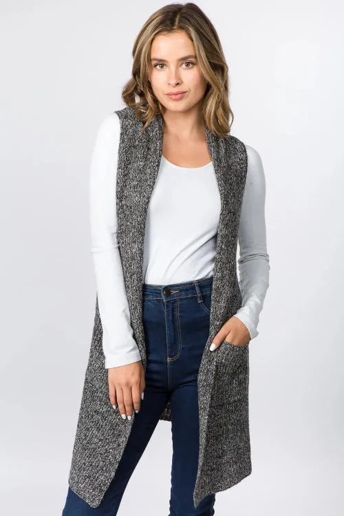 Heather Knit Vest with Pockets