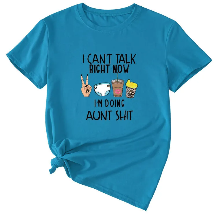 I Cant Talk Right Now Fun Pattern Short Sleeve Shirt T-shirt